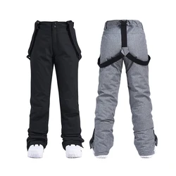 Pantalones de esquí a prueba de viento para hombre y mujer, pantalones gruesos para la nieve, deportes al aire libre, snowboard, transpirable, Unisex