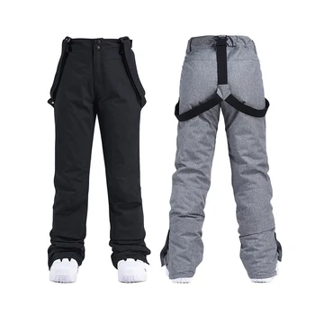 Pantalon de ski coupe-vent et imperméable pour hommes et femmes, pantalon de neige épais, sports de plein air, snowboard, sangle respirante, fjUnisex, hiver