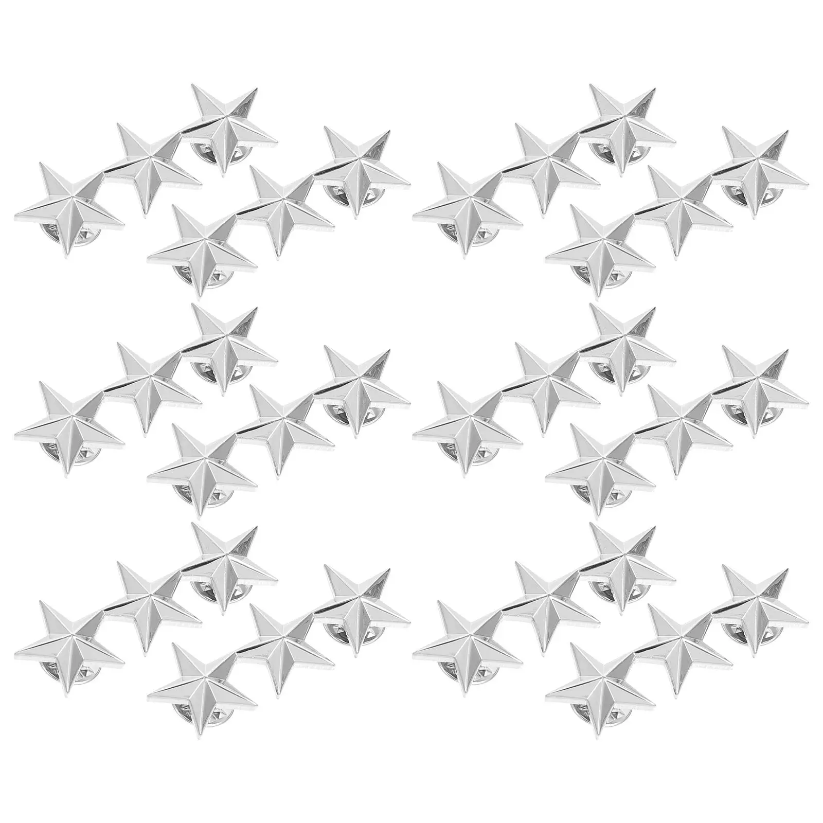 

12 Pcs Pentagram Badge Metal Star Badges Decorations Bulk Lable Pins Zinc Alloy Independence Day Breastpins Man