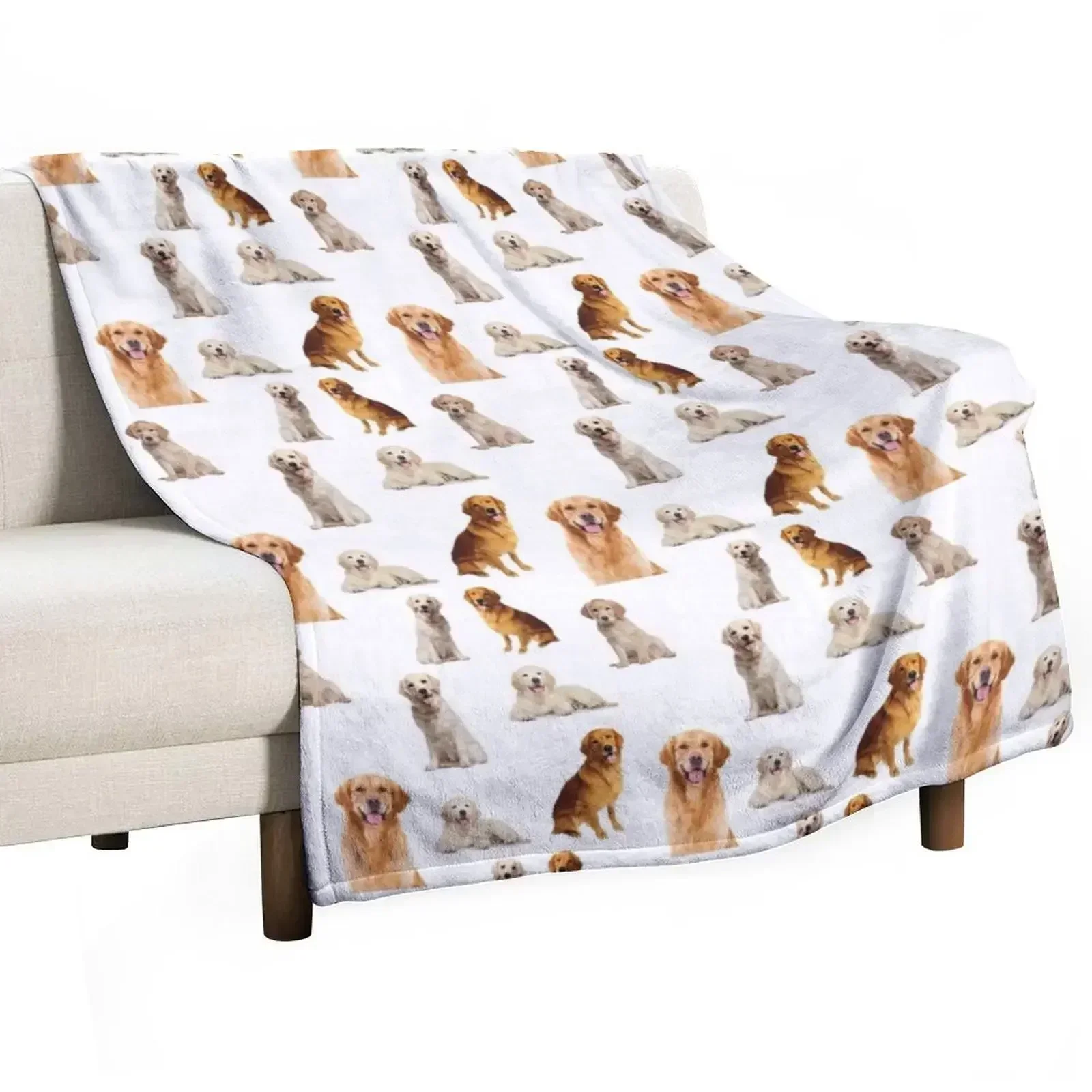 

Golden retrievers seamless pattern Throw Blanket Thins Beach Blankets