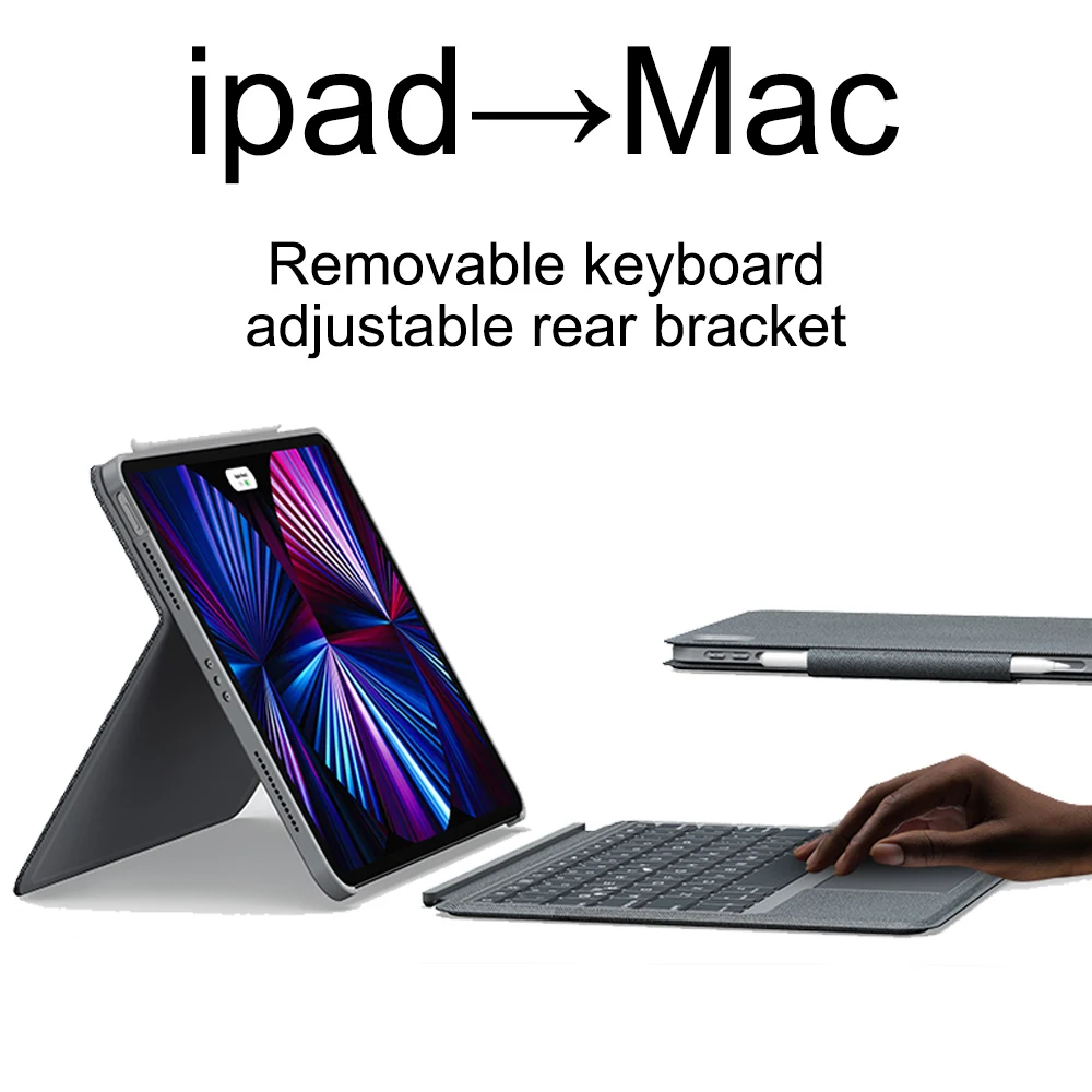 Wireless Keyboard For iPad Pro 10.9 11 12.9 iPad Air 3 4 5 10.2 Generation Mini 6 Folding Case Backlit Bluetooth Keyboards Case