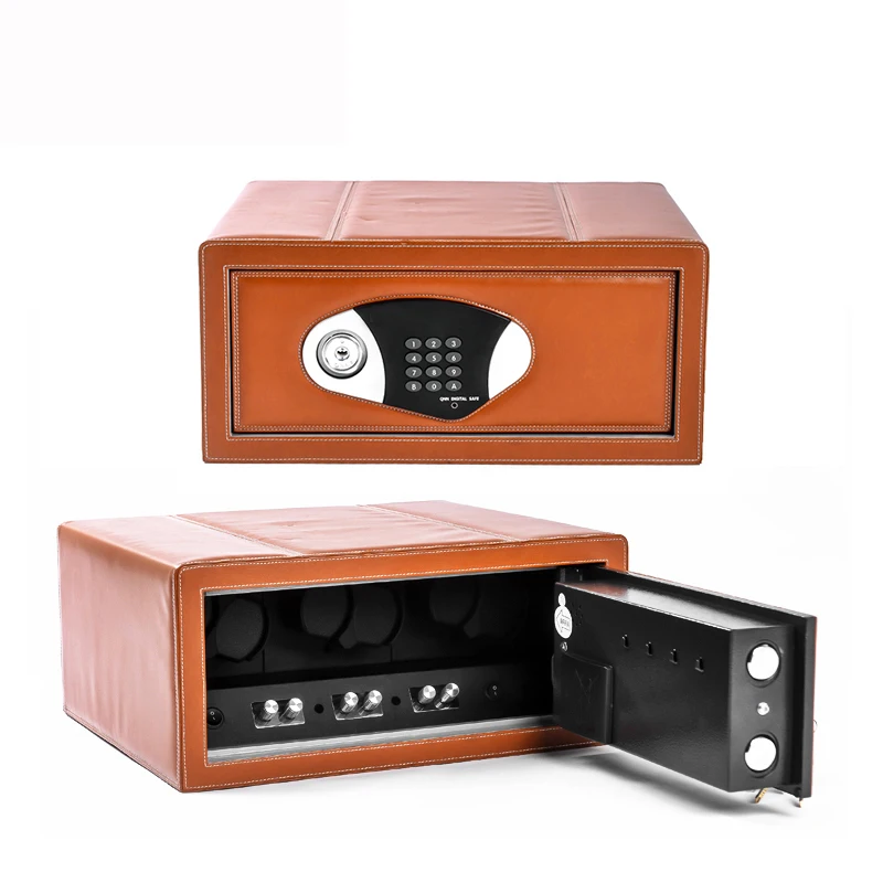 Watch Clockwork Cabinet and Jewelry Drawer Luxury Custom LED Lights with PU Leather Watch Winder Safe Box