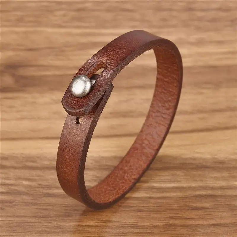 New Fashion Genuine Leather Wrap Cord Cuff Bracelet For Hand Wrist Wristband Men Woman Punk Bangle Couple Bracelet Jewelry Gift