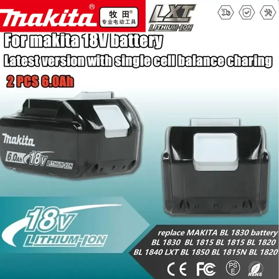 

Absolute authentic Makita 18V Battery BL1860b BL1850 BL1830 BL1815， lithium-ion LED Rechargeable battery 6.0Ah powerfull plus