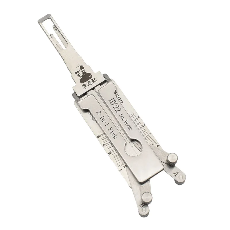 Original Lishi HY22 2 in 1 Lock Pick Decoder Ignition Car Door Open for Hyundai Kia IX35 New Sportage Models Vertical Milling