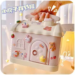 Cute Piggy Bank Anime Cartoon  Square Money Boxes Piggy Bank with Lock and Key for Notes Children Xmas New Year Gift 2023