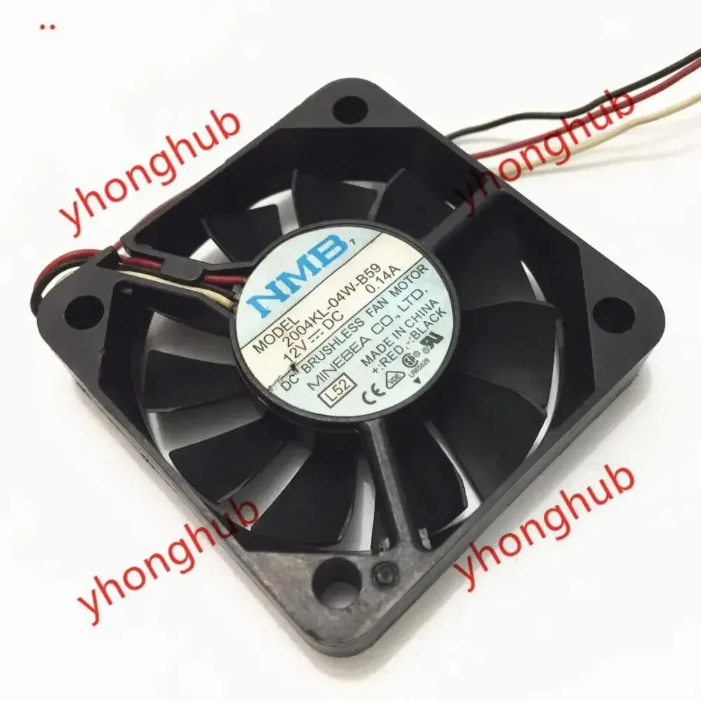 

NMB-MAT 2004KL-04W-B59 L52 DC 12V 0.14A 50X50X10mm Cooling Fan