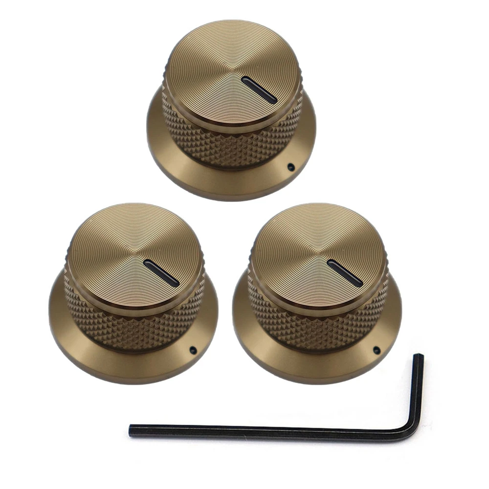 3 Stück/4 Stück Gitarrenknöpfe, Aluminium-Potentiometerknöpfe, Top-Hut-Knöpfe, Steuerknopf für Gitarre/Bass/AMPS/Vorverstärker mit Anzeige