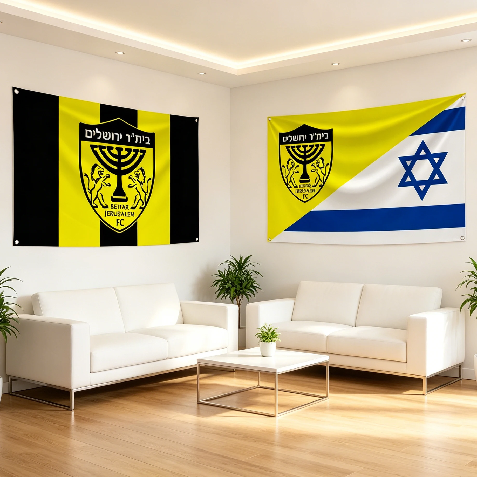 90x150cm Half FC Beitar Jerusalem Half Israel Flag Tapestry Polyester Digital Printing Banner Garage Art Out Door Decoration