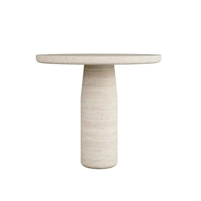 ✿p Factory Direct INSpiration Natural Stone Outdoor Coffee Table Beige Travertine Waterproof Lightweight Park School Use