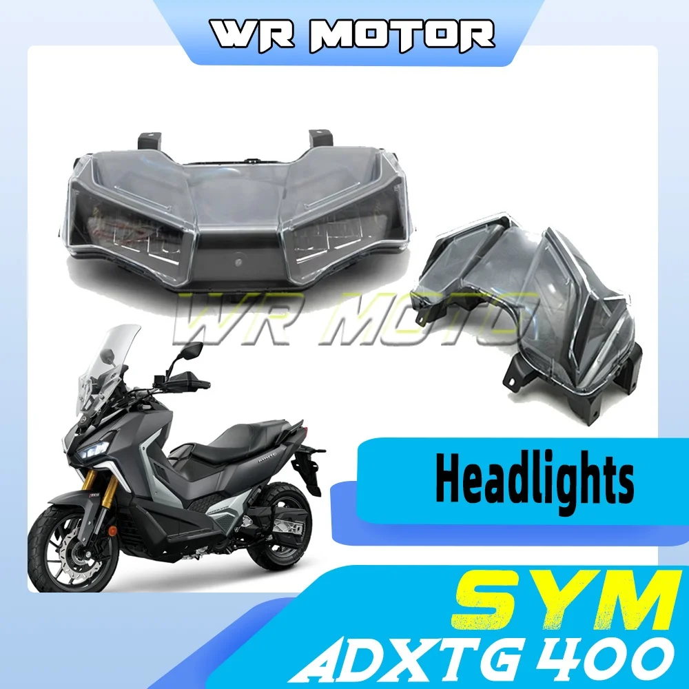 Complete LED headlight assembly for the SYM ADXTG 400 adventure scooter