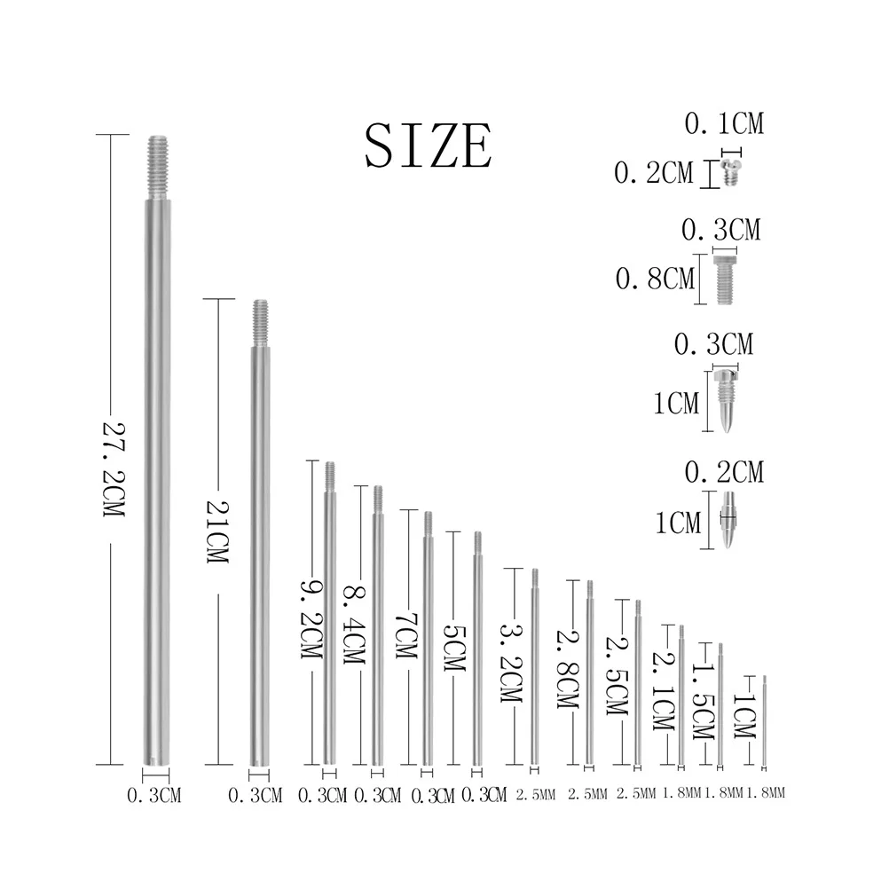 

1Set Saxophone Repair Kit Upper Bass Threaded Rods Screws Tapered Nail Instrument Parts Repair Accessories Saxophone Screws