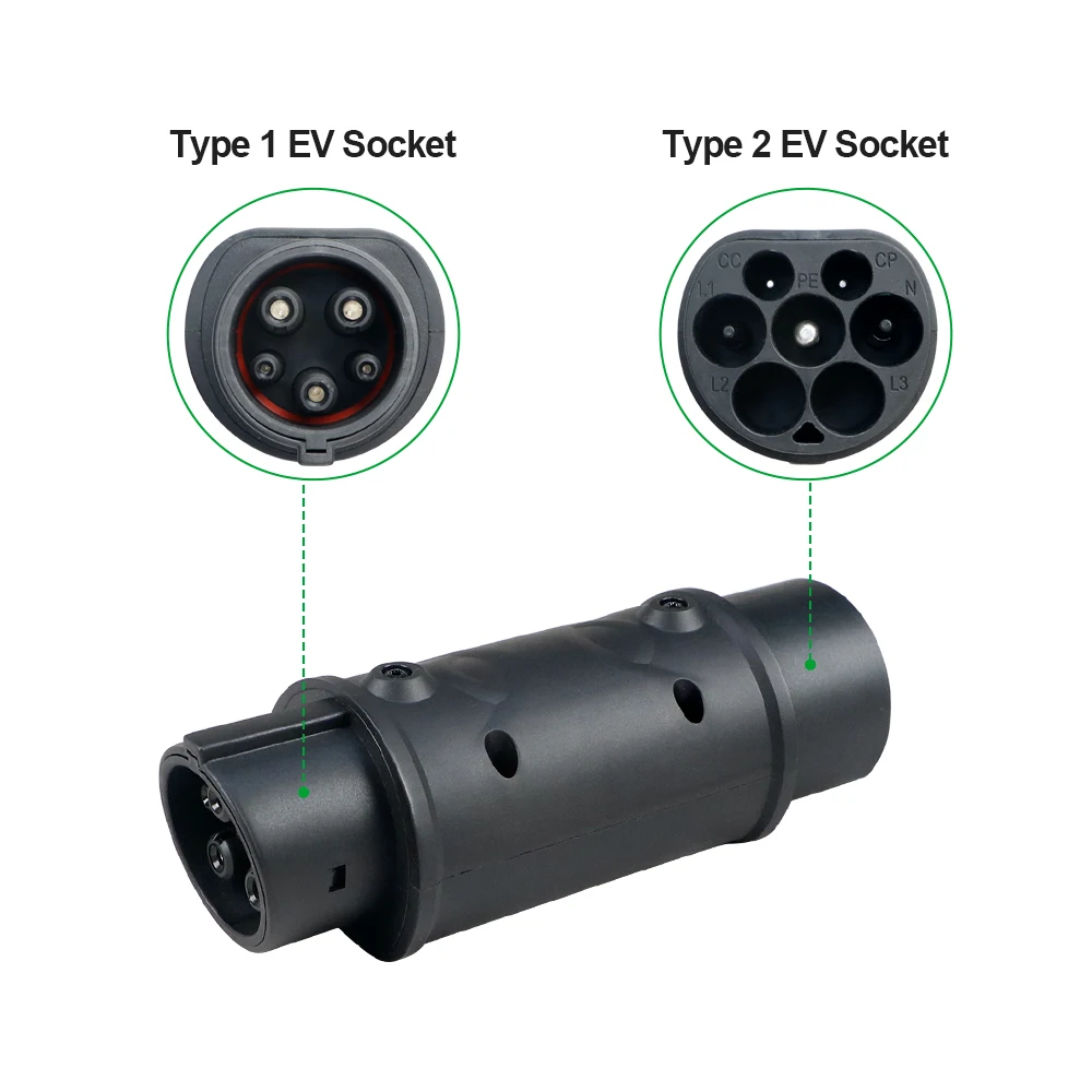 ISIGMA EV Charger Adapter Type 2 to Type 1 For Electric Car Connector EV Adaptor Type 1 to Type 2 220V