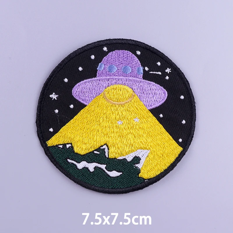 Alien UFO Patch Embroidered Patches For Clothing Thermoadhesive Patches Outdoor Patch Iron On Patches On Clothes Sewing Applique view 6