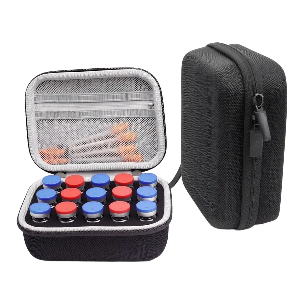 For Peptide Vials For Insulin Bottles Insulin Vial Organizer Vial Holder Case 16.5*11.5*6.5cm Lightweight Peptide Organizer