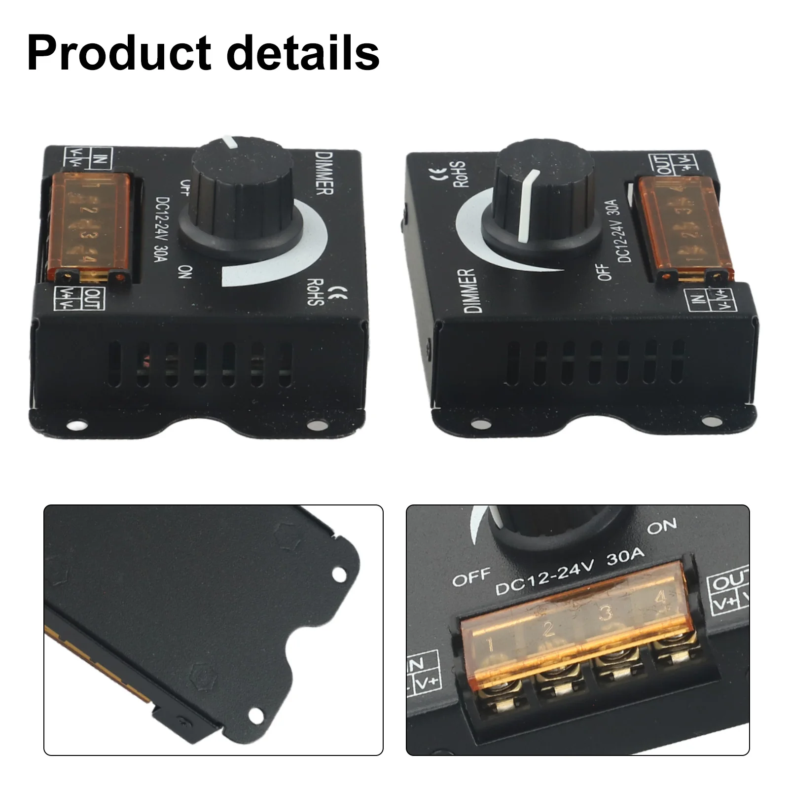 Brightness Adjustable Dimming Controller Garden Lights 0-100 Brightness Adjustment Compact Size For Deck Lights