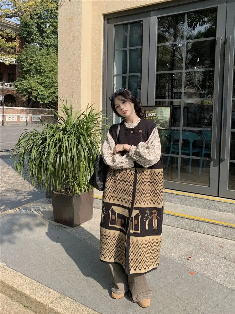 Knitted Sleeveless Dresses For Woman Party Wedding Womens Winter Brushing Turtlneck Skew Chunky Material Lady Half-Collar Casual