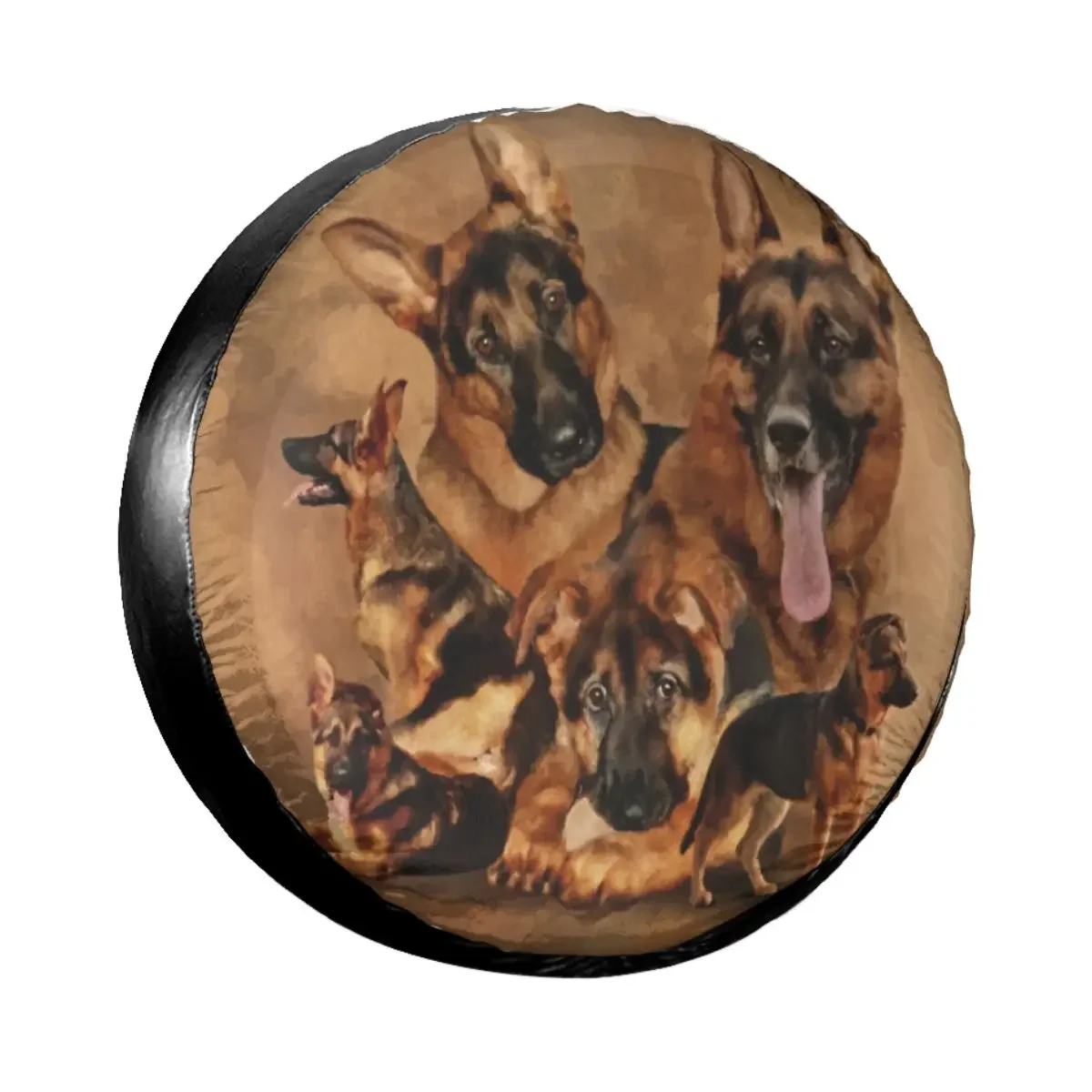 German Shepherd Dog Spare Tire Cover Case Bag for Jeep Pajero Animal Lover Car Wheel Protectors Accessories 14