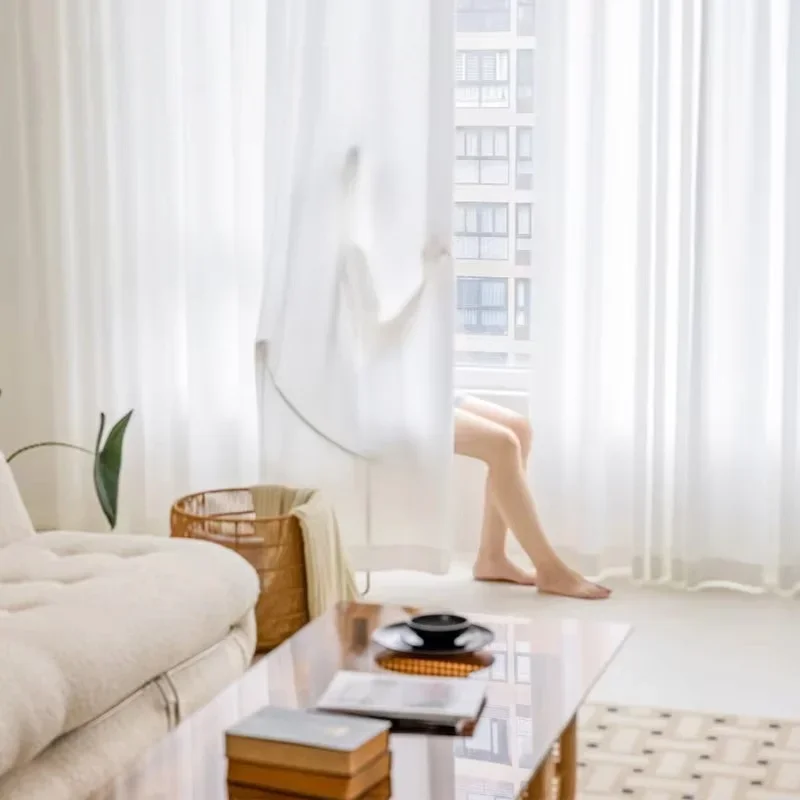 

310cm White Sheer Curtains Custom Privacy Light Filtering Tulle Drapes for Living Room Bedroom Floor To Ceiling Window Decor
