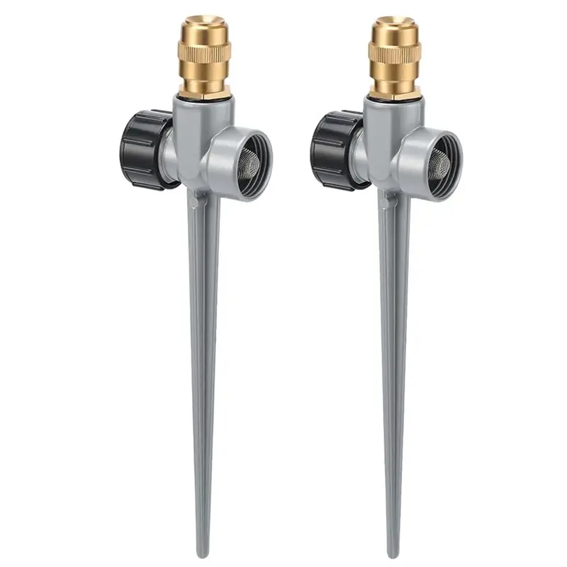 B97A-Brass Nozzle Metal Sprinklers 360° Turdy 2Pcs Adjustable Water For Yard Lawn Small Garden