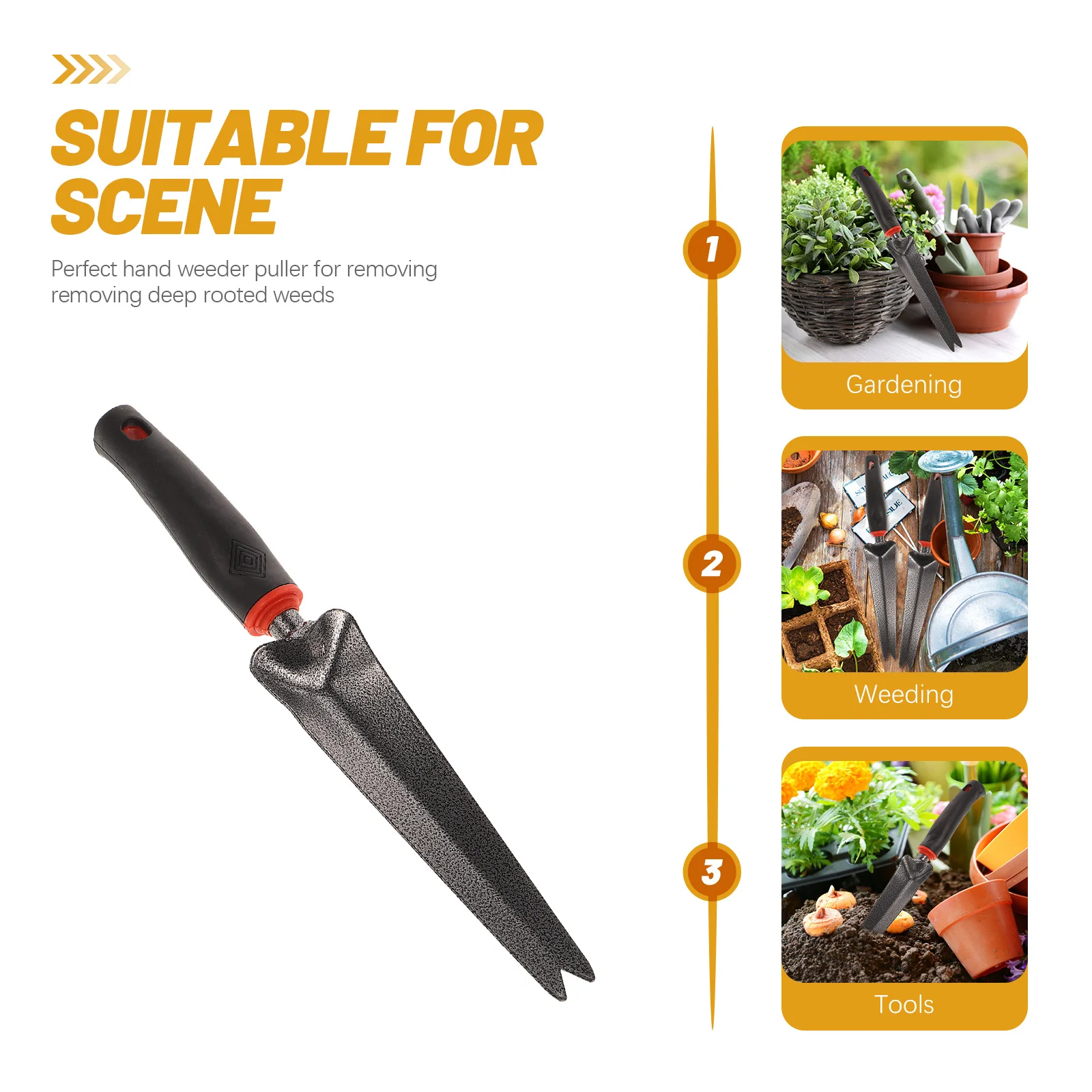 الكربون الصلب الخشب مقبض متشعب اليد إزالة الأعشاب الضارة مجتذب للأعشاب الضارة العميقة حديقة أدوات إزالة الأعشاب الضارة الصلب مجرفة متشعبة #5