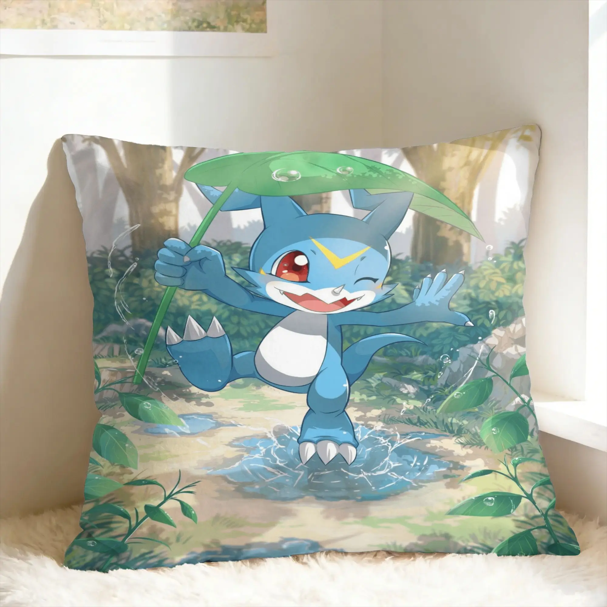 Anime D-DigimonS Pillowcases  Cute Funny Pillow Case For Office Car Home Decor Soft Pillow Cover