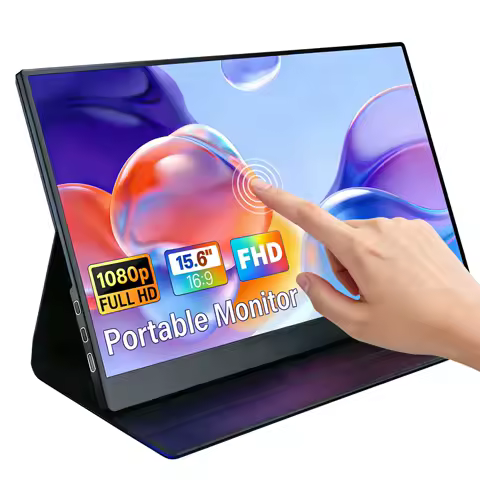AHXJKA15.6-Inch Touch Portable Display FHD IPS Type-C HDMI Interface Travel Game Display For Laptop XBox PS4/ 5 Switch Phone PC