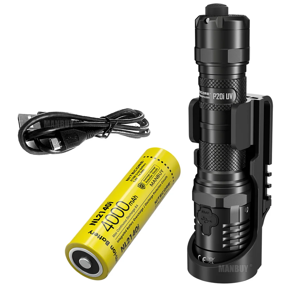 Imagem -04 - Nitecore-lanterna Tática Recarregável P20i uv Usb-c 4000mah 21700 Bateria Bateria 4uv 1800 lm para Caça ao ar Livre 2023