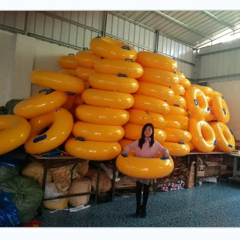 for Factory Direct Yellow Heavy Duty PVC Inflatable Round Water Raft Lazy River Single Ski Tube Ring for Water Park