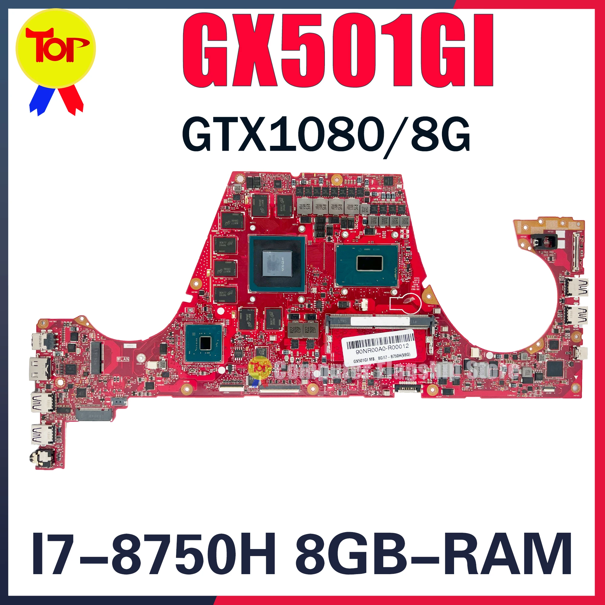 

KEFU GX501GI Laptop Motherboard For ASUS ROG Zephyrus GX501 GX501G I7-8750H GTX1080/V8G RAM-8GB Mainboard 100% Working