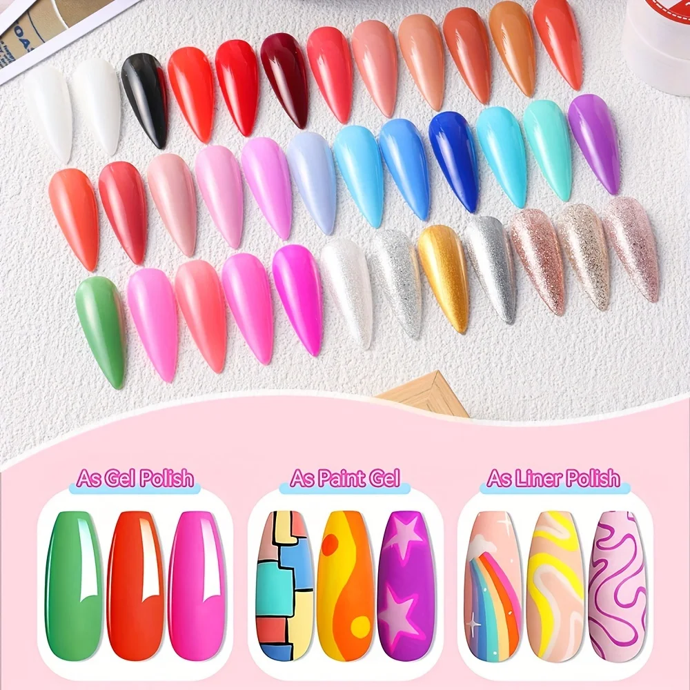 36pcs/Set 8ml Colorful Nail Gel Polish DIY Painting Nail Art Semi Permanent Varnishes Soak Off UV LED Gel Nail Polish Lacquer