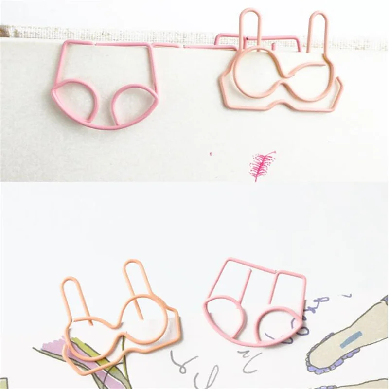 

12pcs Underwear Set Paper Clip Bookmark Cartoon Creative Shape Paperclip Clamp Cute Office Use Binder Binding Supplies