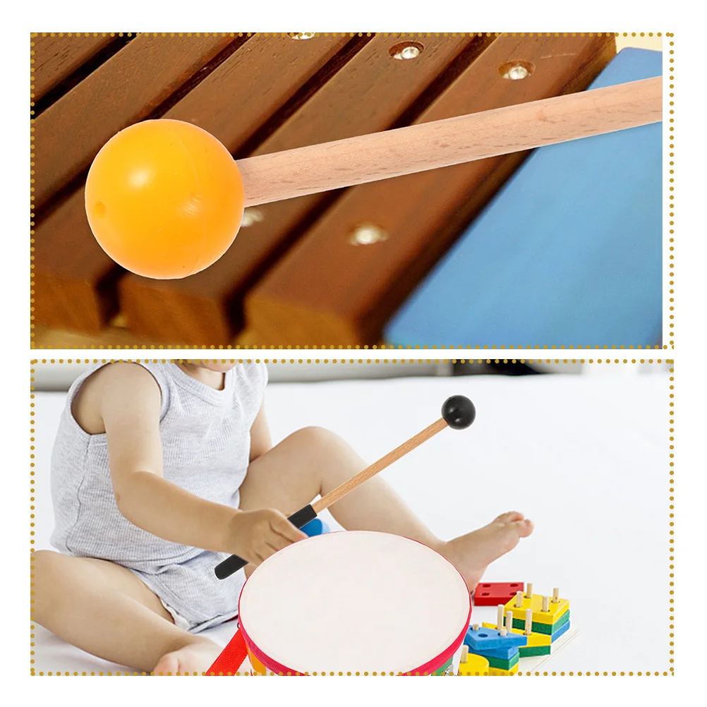 

Tongue Drum Mallets Wooden Rubber Drum Stick For Percussion Instrument Marimba Xylophone Practice Performance Stage Use