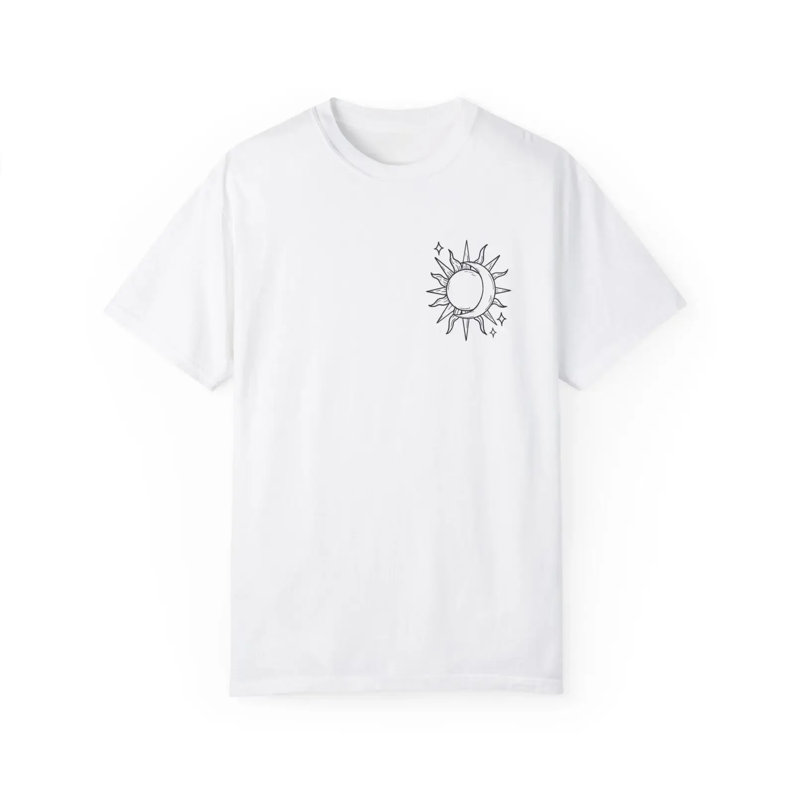 

Unisex Garment-Dyed T-shirt moon and sun T-shirt soft style T-shirt