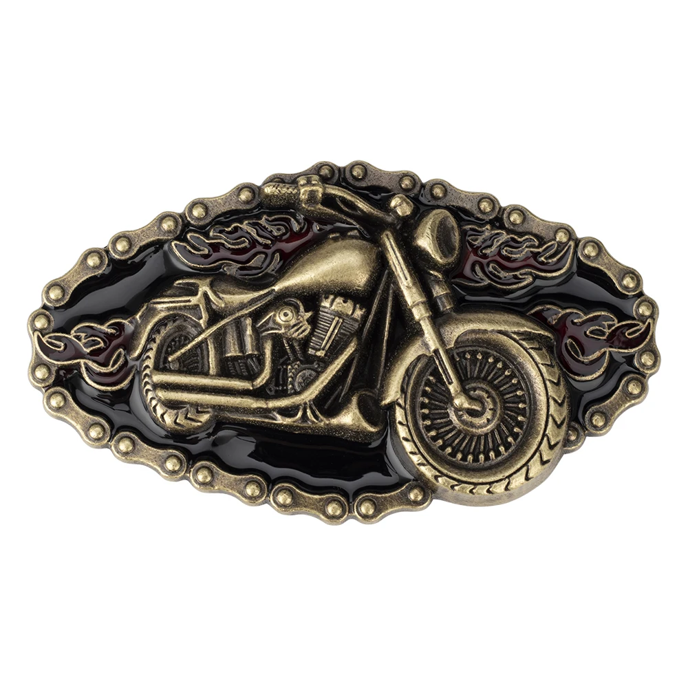 Motorcycle Modelling Cowboy Alloy Belt Buckle Fashion For Men Width 4.0