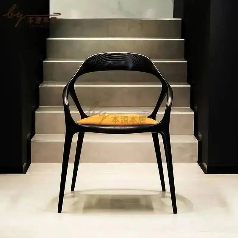 Cadeira Relaxing Dining Chairs Design Individual Armchair Luxury Vintage Modern Home Dining Chairs Wooden Furniture AB50CY