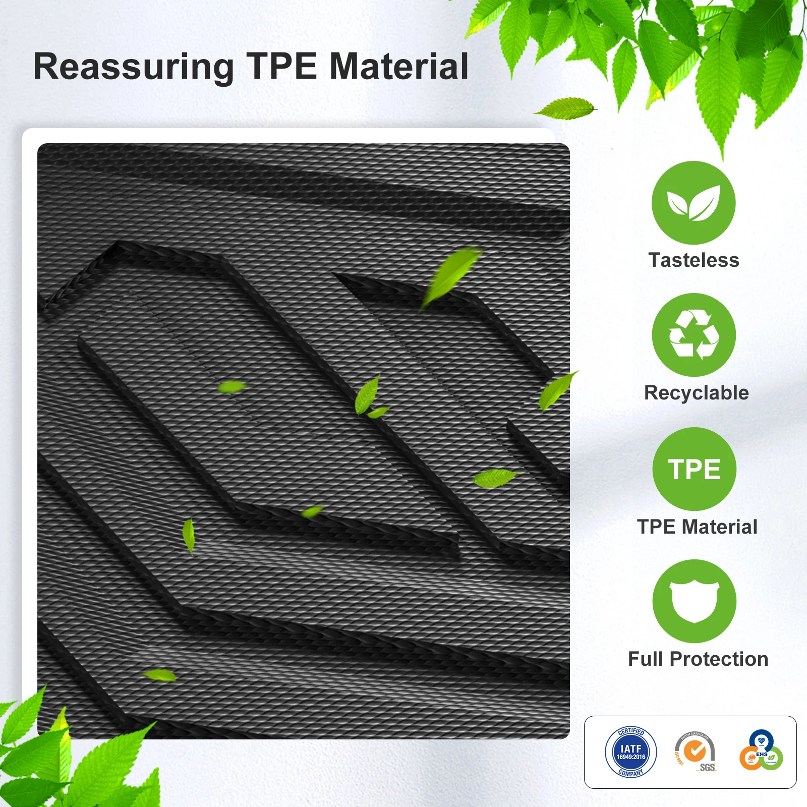 for Leapmotor C10 2024-2027 TPE Car All-Weather Floor Mats Cargo Liner Trunk Backrest Pad Accessories Black