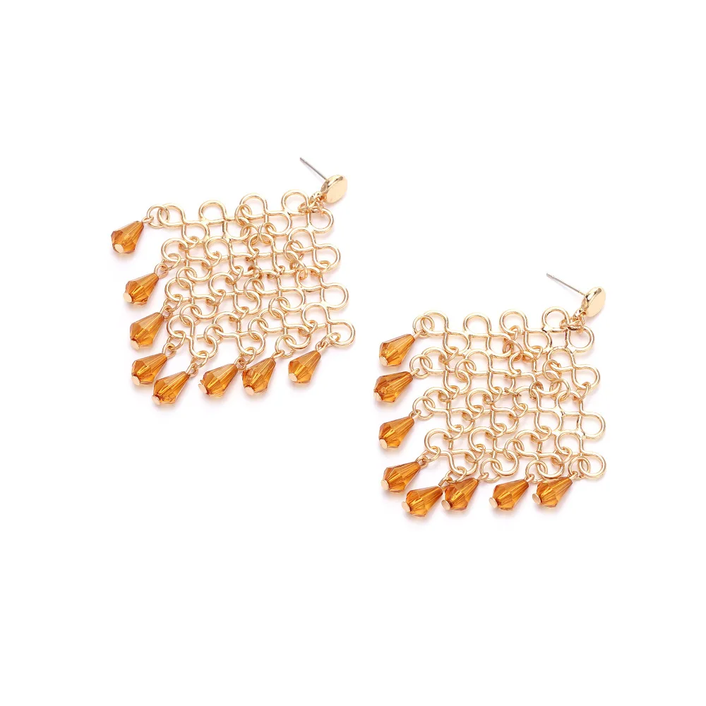 Vintage Boho Hohlgitter Gold Quasten-Ohrringe für Frauen Statement-Schmuck Geschenke für Feiertage und Partys – Detail 8
