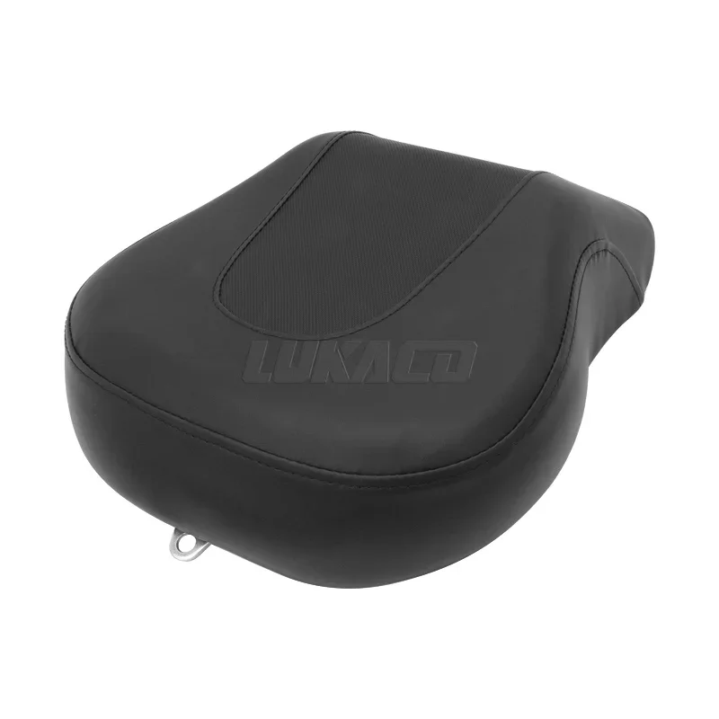 Motorcycle Black PU Leather Rear Passenger Seat Pillion Cushion Pad For Harley Softail Fat Boy Night Train Springer 2008-2014