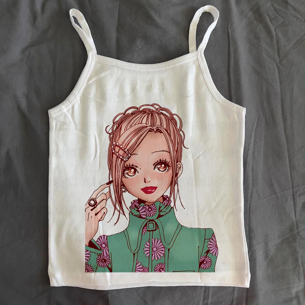Nana Anime Crop Top Cartoon Print Sleeveless Sexy Sling Vest Women Clothing Fashion Summer Cute Korean Y2k Tanks & Camis Clothes