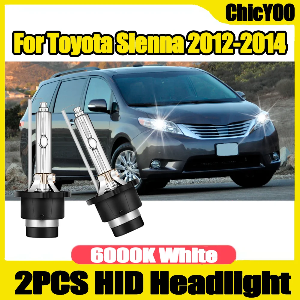 

2PCS 35W 20000LM Front Lights Auto Headlamp 6000K White HID Xenon Headlight Plug And Play 12V For Toyota Sienna 2012 2013 2014