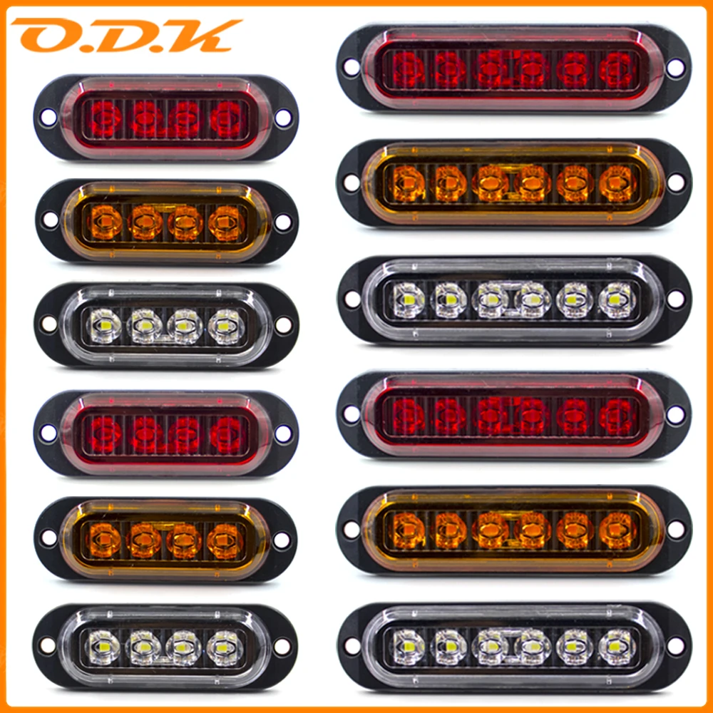 

Боковые габаритные огни 6x/8x/10x 12-24V 6 светодиодный 4 светодиодный 2 Style, водонепроницаемые габаритные огни, индикаторная лампа, сигнал, фонарь для грузовика, прицепа, фургона