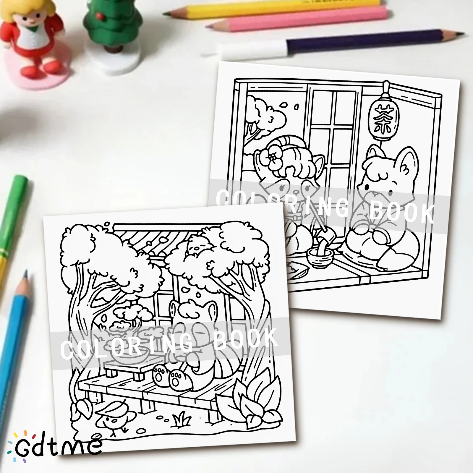 Japan Moment Malbuch für Erwachsene mit einfachen Cartoon-Mustern zur Entspannung, DIY Mal- und Zeichenbücher – Detail 6
