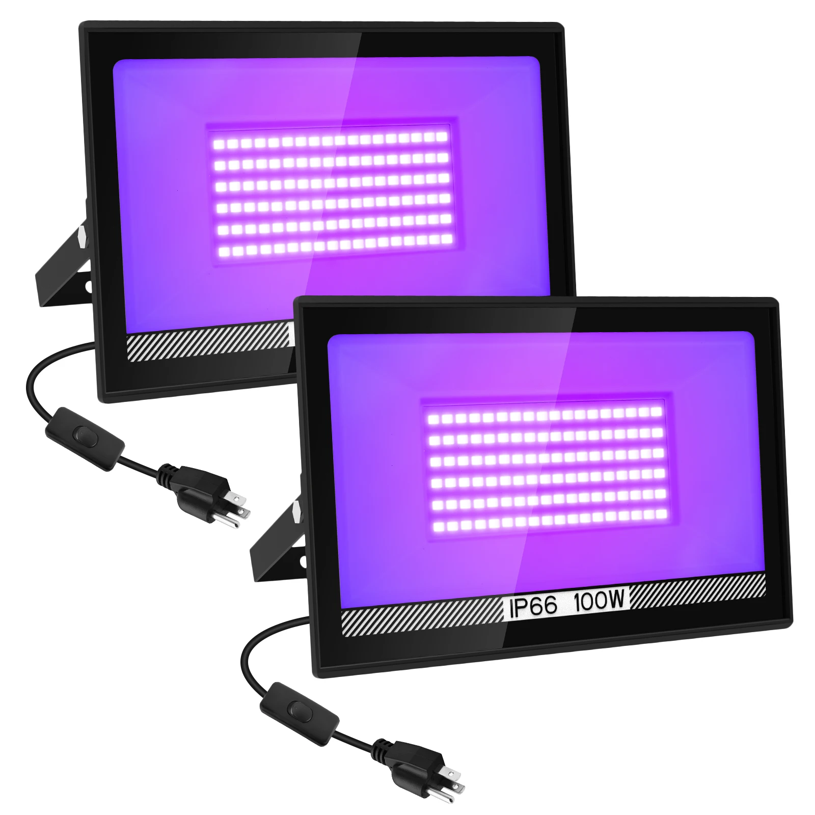 T-SUN 1PC 100W LED UV Black Lights Stage Blacklight Ultraviolet Flood Effect Light for Halloween Xmas Dance DJ Disco Party Bar