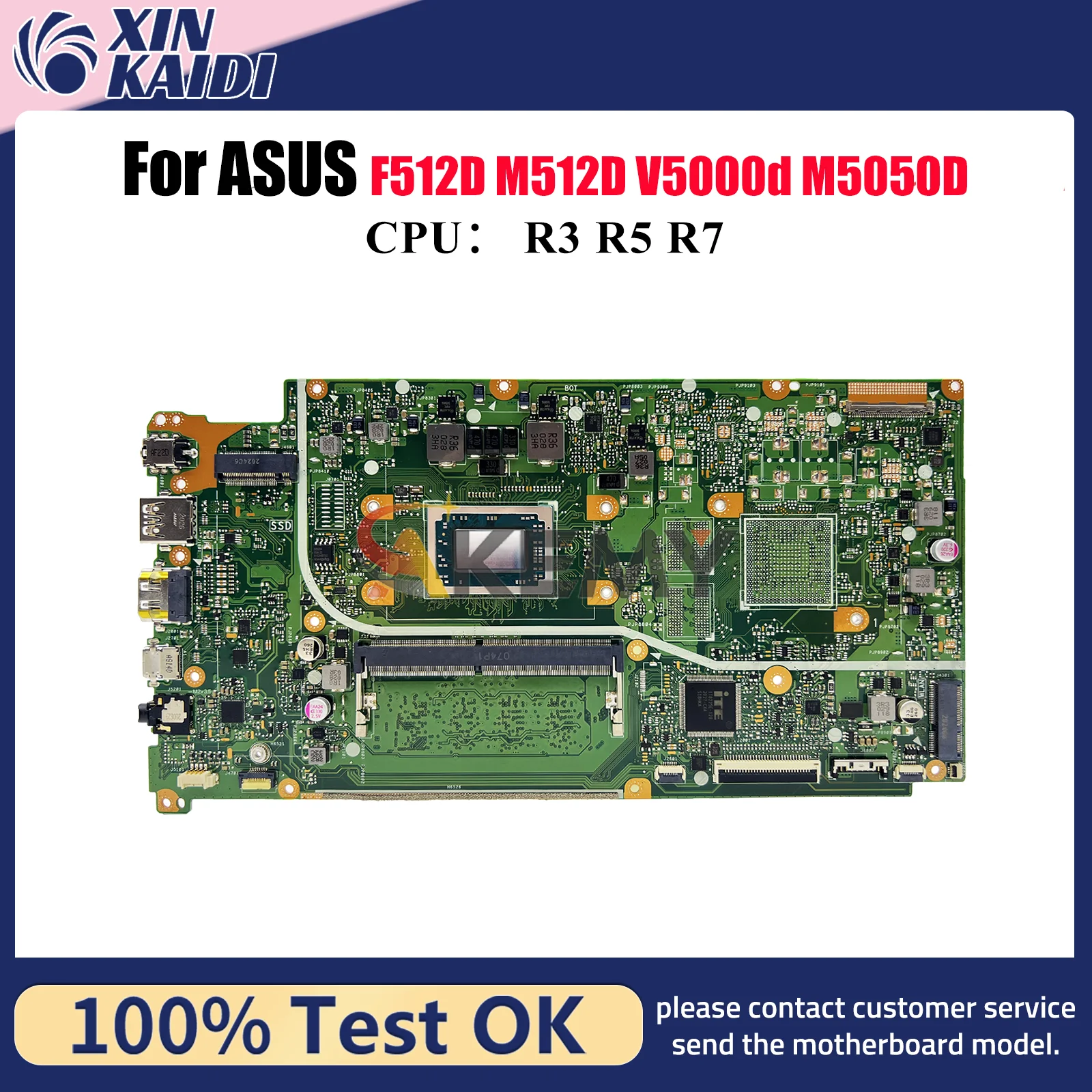 

X512DAU Материнская плата для ноутбука ASUS VivoBook X512DA X512DAP M512D X512D F512D X512DK M5050D V5000d Материнская плата с процессором R3 R5 R7