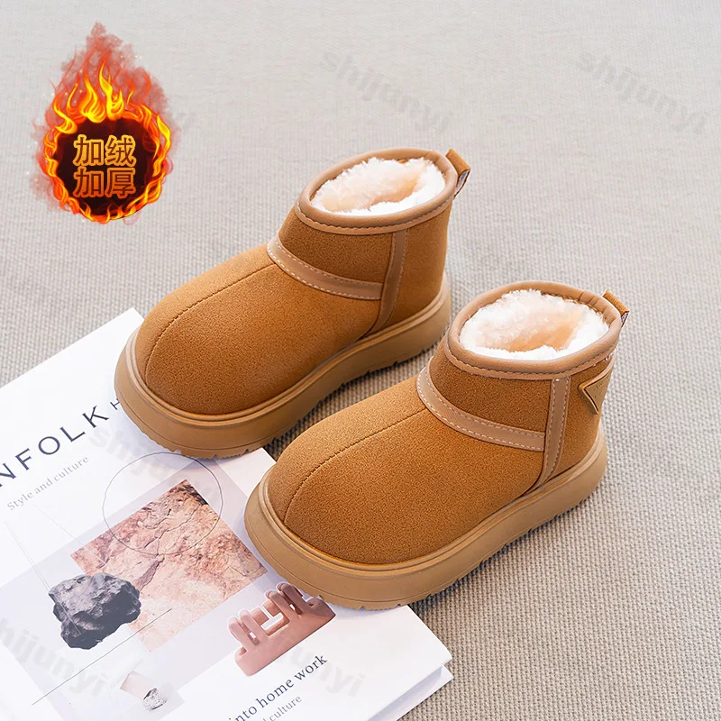 

Winter Children Snow Boots 2025 Comfortable Anti Slip Warm Plush Outdoor Girls Ankle Boots Platform Anti Cold Casual Short Boots