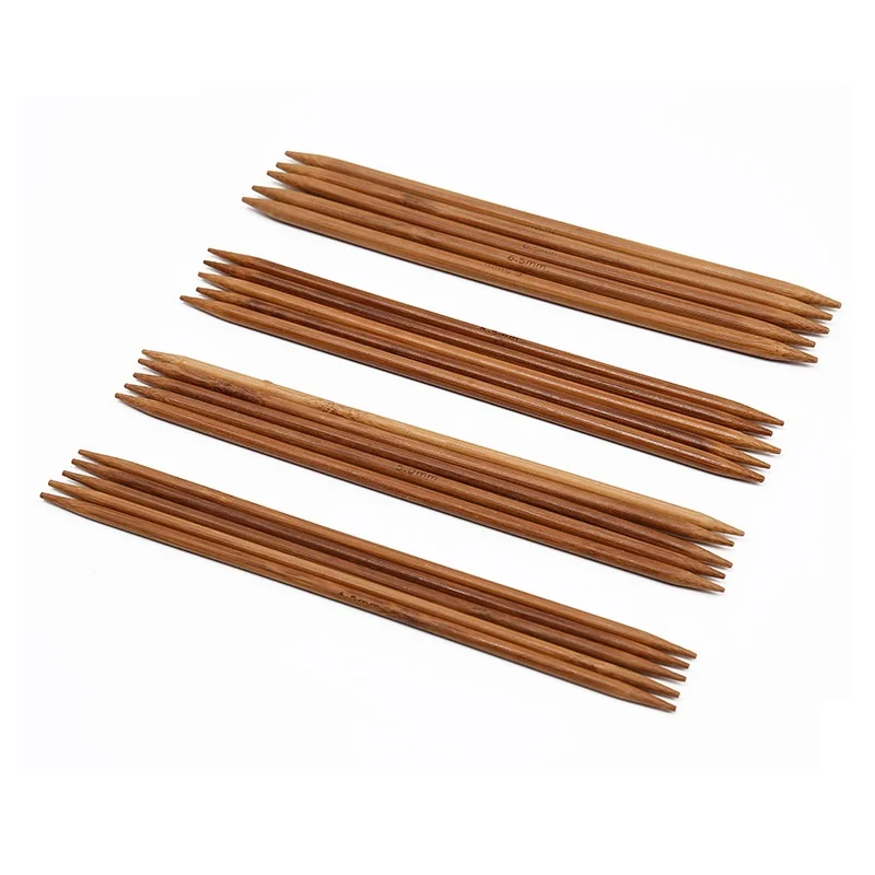 5pieces/lot 20cm Bamboo Knitting Needles Crochet Hooks Double Pointed Bamboo Needles Sweater Weaving Needle