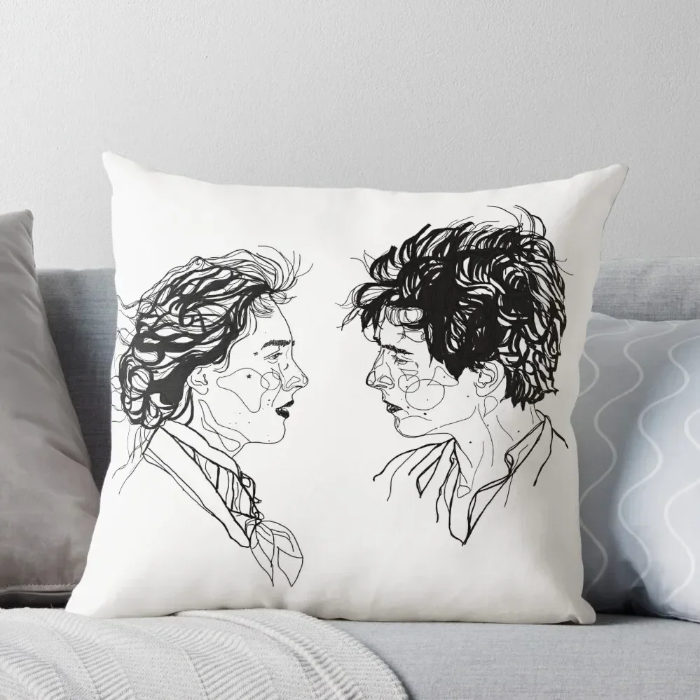 

jo and laurie // timothée and saoirse ; little women Throw Pillow Sofa Cushion New year Pillow