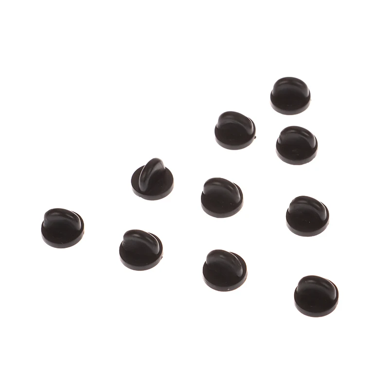 ~*Hot Sale 20Pcs Black Transparent Rubber Brooch Pin Back Squeeze Badge Holder Brooch Accessories