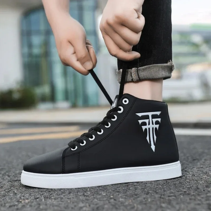 

Men's Casual Shoes Trend High Top Sneakers Designer Lace Walking Shoes for Man Comfort Ventilate Basketball Shoes Zapatos Hombre